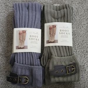 Noelle buckle tall boot socks lot of 2